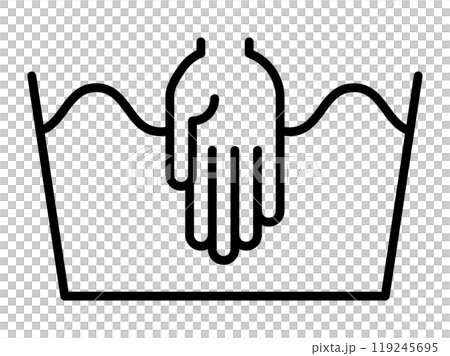 Clothing care label, washing instructions icon 119245695