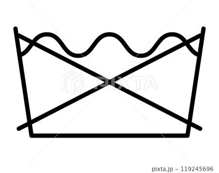 衣類の取扱表示の洗濯表示マーク、家庭洗濯禁止のアイコン 衣類の取扱表示の洗濯表示マーク、家庭洗濯禁止のアイコン 119245696