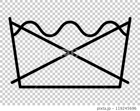 衣類の取扱表示の洗濯表示マーク、家庭洗濯禁止のアイコン 衣類の取扱表示の洗濯表示マーク、家庭洗濯禁止のアイコン 119245696