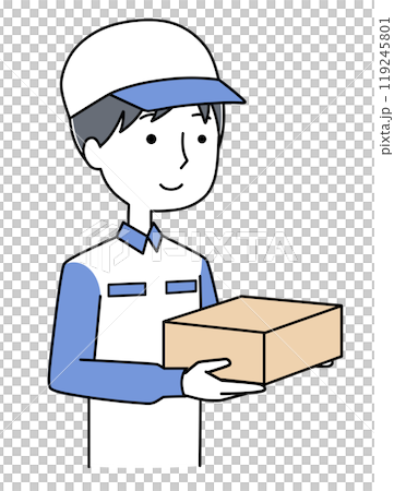 荷物を持った配達員(男性)のイラスト 荷物を持った配達員(男性)のイラスト 119245801