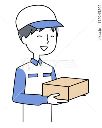 荷物を持った配達員(男性)のイラスト 荷物を持った配達員(男性)のイラスト 119245802