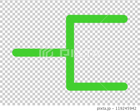 2つに分かれる分岐1(緑) 2つに分かれる分岐1(緑) 119245942