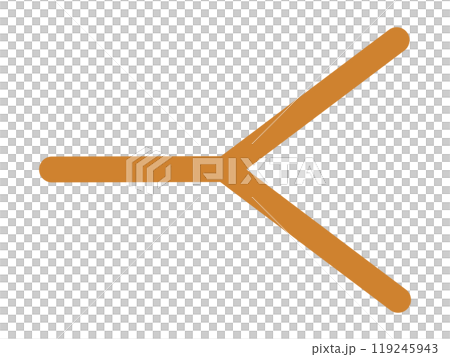 2つに分かれる分岐2(オレンジ) 2つに分かれる分岐2(オレンジ) 119245943