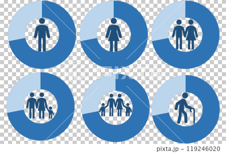 圓餅圖圖形素材圖示插圖集 119246020