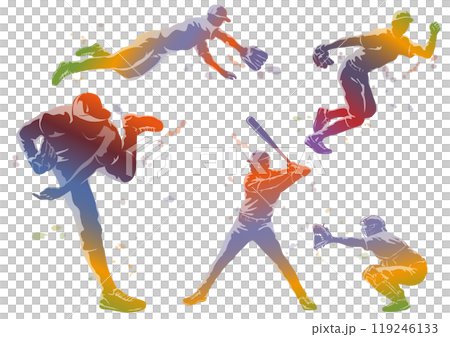 棒球向量剪影插圖集 119246133