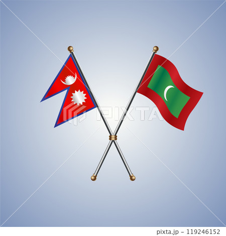 Nepal and Maldives flags. Vector Illustration 119246152
