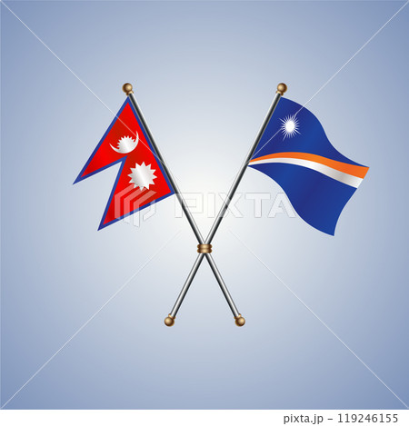 Nepal and Marshall Islands flags. Vector Illustration Nepal and Marshall Islands flags. Vector Illustration 119246155