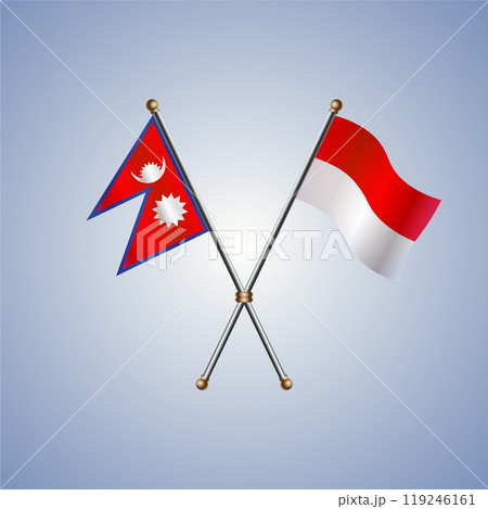 Nepal and Monaco flags. Vector Illustration 119246161
