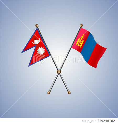Nepal and Mongolia flags. Vector Illustration 119246162