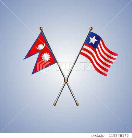 Nepal and Liberia flags. Vector Illustration 119246173