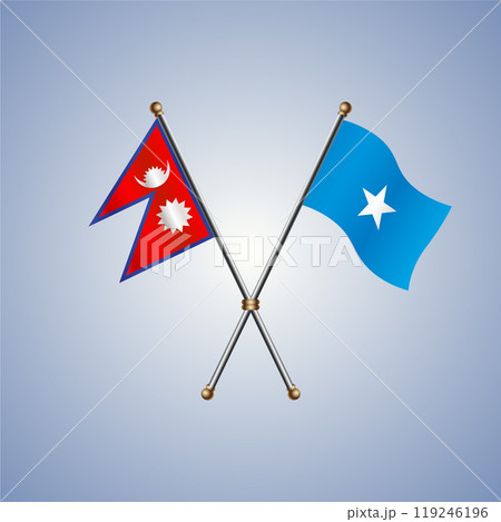 Nepal and Somalia flags. Vector Illustration Nepal and Somalia flags. Vector Illustration 119246196