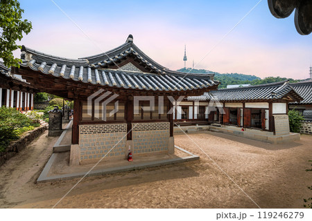 Namsangol Hanok Village is a significant tourist attraction for studying the way of life and ancient communities from the Joseon era, located near N-Seoul Tower Namsangol Hanok Village is a significant tourist attraction for studying the way of life and ancient communities from the Joseon era, located near N-Seoul Tower 119246279