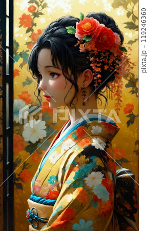着物を着た女性 着物を着た女性 119246360