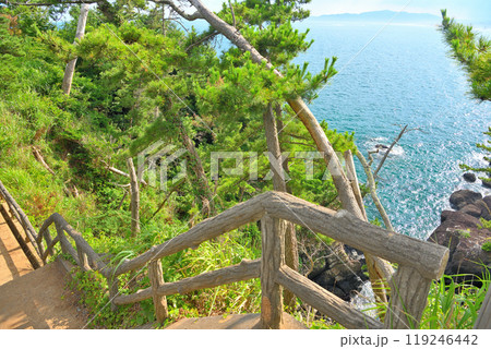 東北・気仙沼大島・龍舞崎・駐車場から陸前大島灯台に続く、自然を満喫できる遊歩道・宮城県気仙沼市(5) 119246442