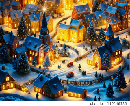 クリスマスタウン　冬の街 119246586