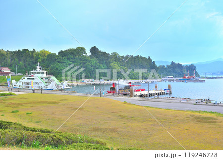 東北・気仙沼大島・気仙沼大島ウェルカムターミナルの観光船乗り場・宮城県気仙沼市 119246728