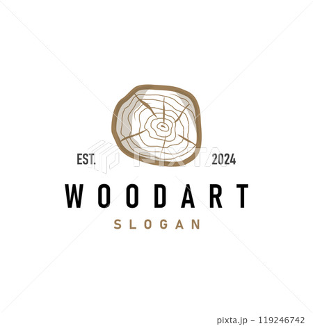 carpenter wood logo design silhouette vintage woodwork tools axe and wood simple illustration template 119246742