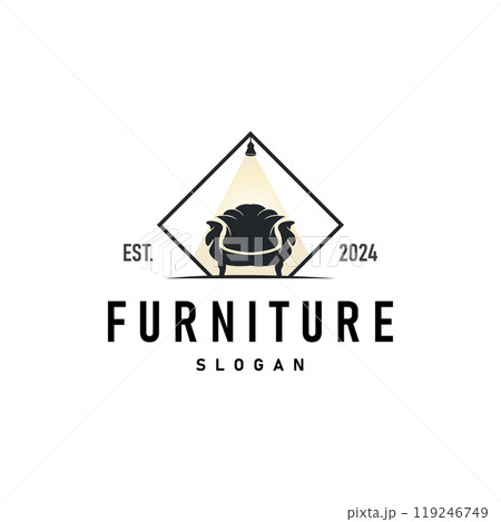 Simple elegant minimalist home interior furniture logo design illustration template Simple elegant minimalist home interior furniture logo design illustration template 119246749
