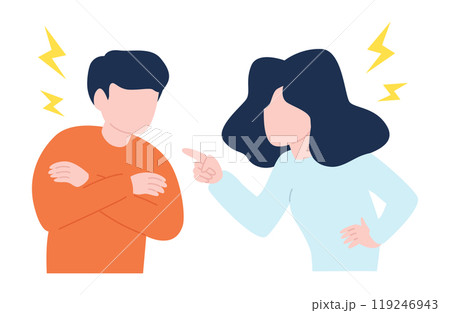 喧嘩をする男女のイラスト 119246943