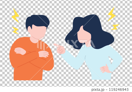 喧嘩をする男女のイラスト 119246943
