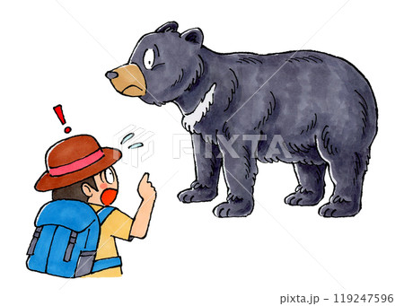 ツキノワグマに遭遇した男性 119247596