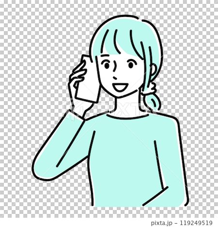 スマホで会話する若い女性 119249519