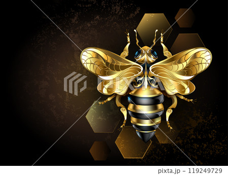 Golden mechanical bee 119249729
