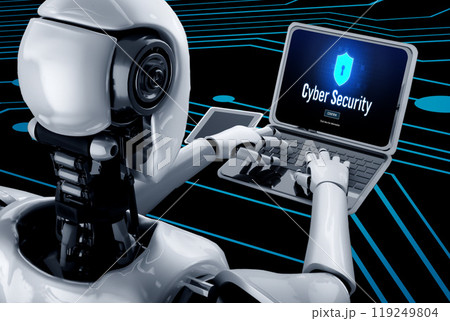 Cyber security system on computer screen protect private information snugly 119249804