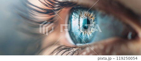 A stunning view of a digital landscape illuminated by countless glowing dots representing connections, intertwined like a web, creating a captivating perspective of a virtual world. 119250054