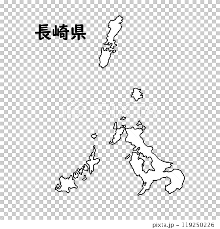 Blank map Nagasaki prefecture 119250226
