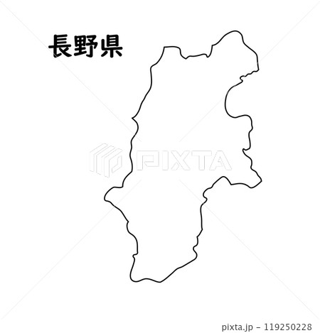 白地図　長野県 119250228