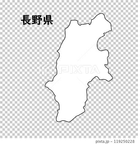 Blank map Nagano prefecture 119250228