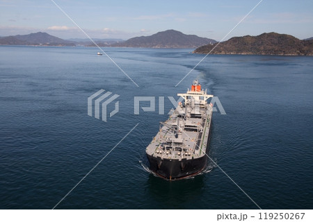 来島海峡大橋に向かってくる大型貨物船 119250267