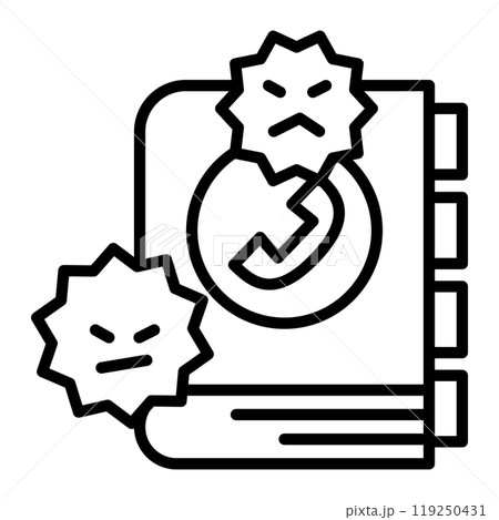 ウイルス感染した電話帳のアイコン。 ウイルス感染した電話帳のアイコン。 119250431