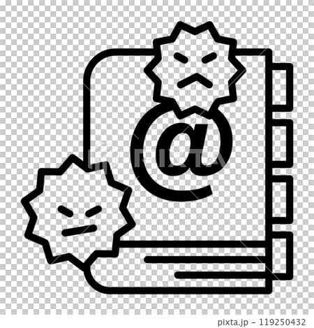 ウイルス感染したアドレス帳のアイコン。 ウイルス感染したアドレス帳のアイコン。 119250432