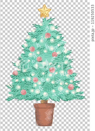 Simple hand drawn christmas tree 119250533