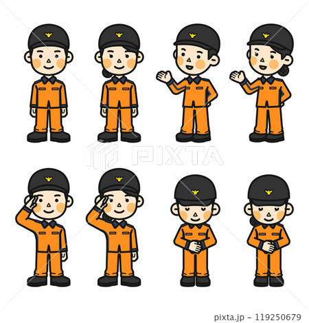firefighter with activewear Uniform character illustration firefighter with activewear Uniform character illustration 119250679
