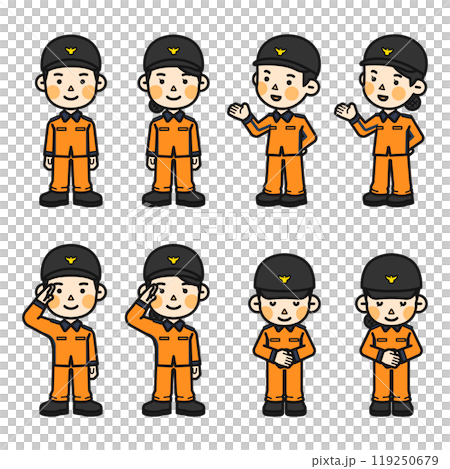 firefighter with activewear Uniform character illustration firefighter with activewear Uniform character illustration 119250679