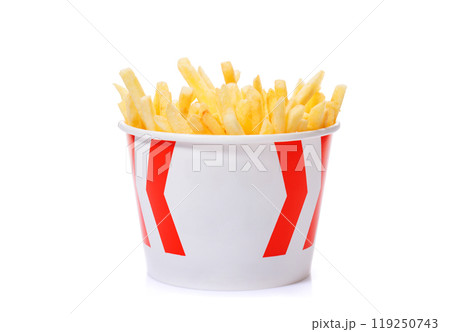 French fries isolated on a white background French fries isolated on a white background 119250743