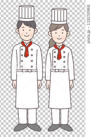Smiling chef full body illustration Smiling chef full body illustration 119250968