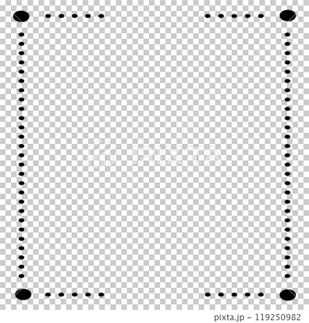 A simple square frame with black polka dots 119250982