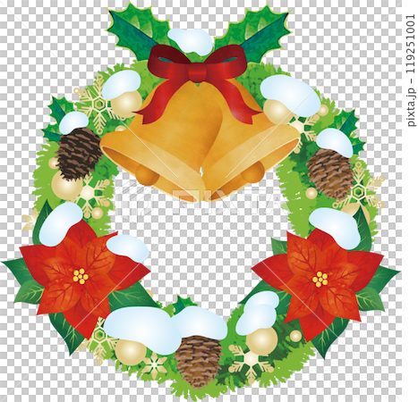 Christmas Christmas wreath bell watercolor snow holly frame decoration material Christmas Christmas wreath bell watercolor snow holly frame decoration material 119251001