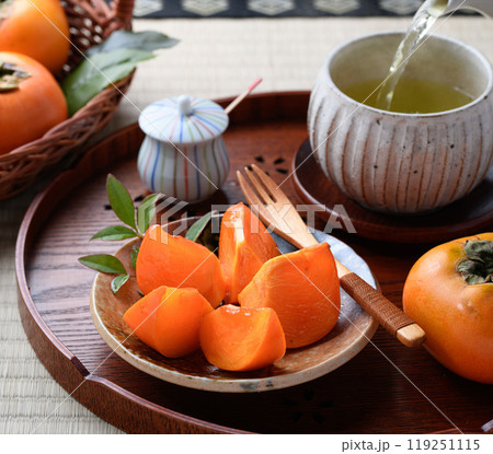 秋の味覚 柿 （ カットイメージ ） 119251115