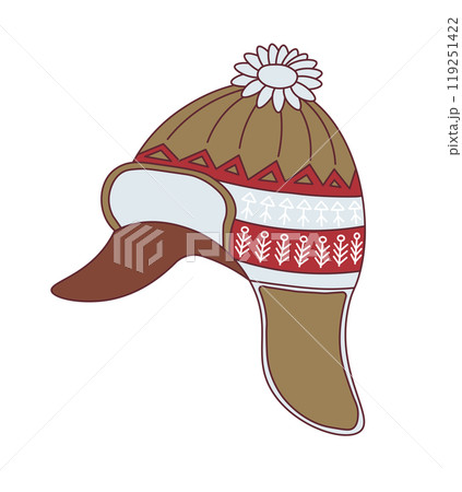 Earflap Hat With Festive Patterns 119251422