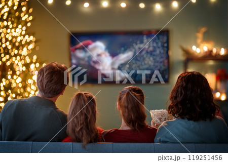 family celebrating Christmas 119251456