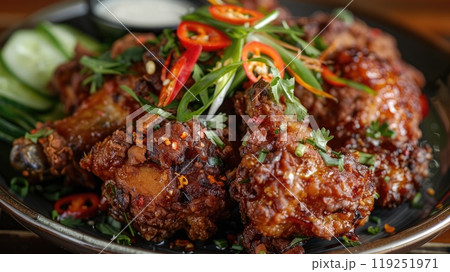 Lemongrass fried chicken. Generative AI 119251971