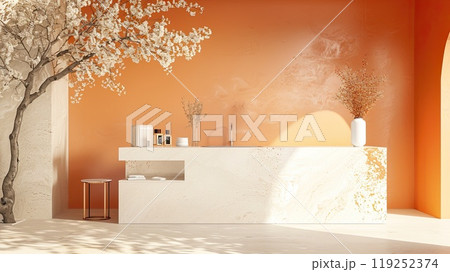 Studio backdrop mockup. Generative AI 119252374