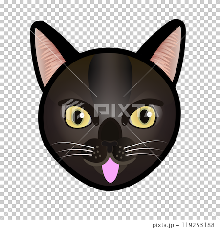 Black cat face illustration 119253188