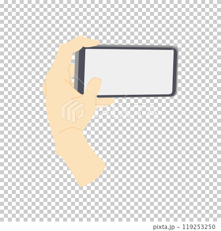 Illustration material of a hand operating a smartphone camera (colored with few lines) Illustration material of a hand operating a smartphone camera (colored with few lines) 119253250
