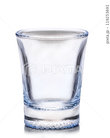 Chinese Baijiu shot glass with the clear strong spirit often served during celebrations and business 119253691